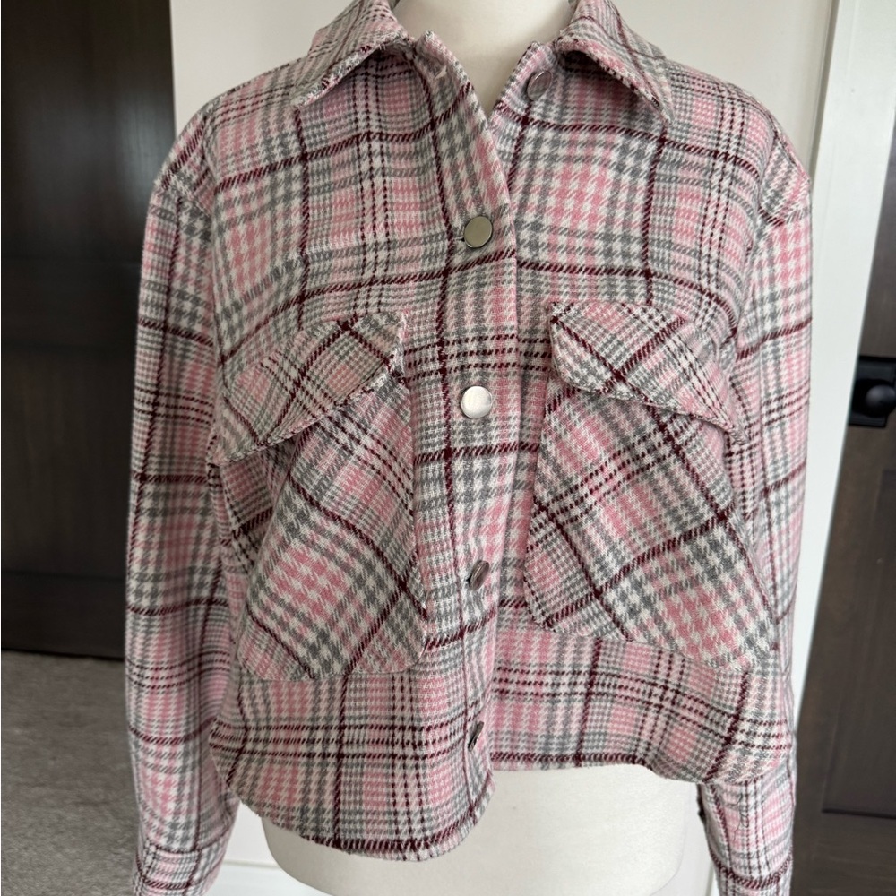 LILOU Pink Plaid Jacket